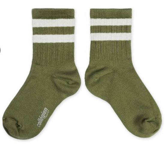 varsity crew socks, olive