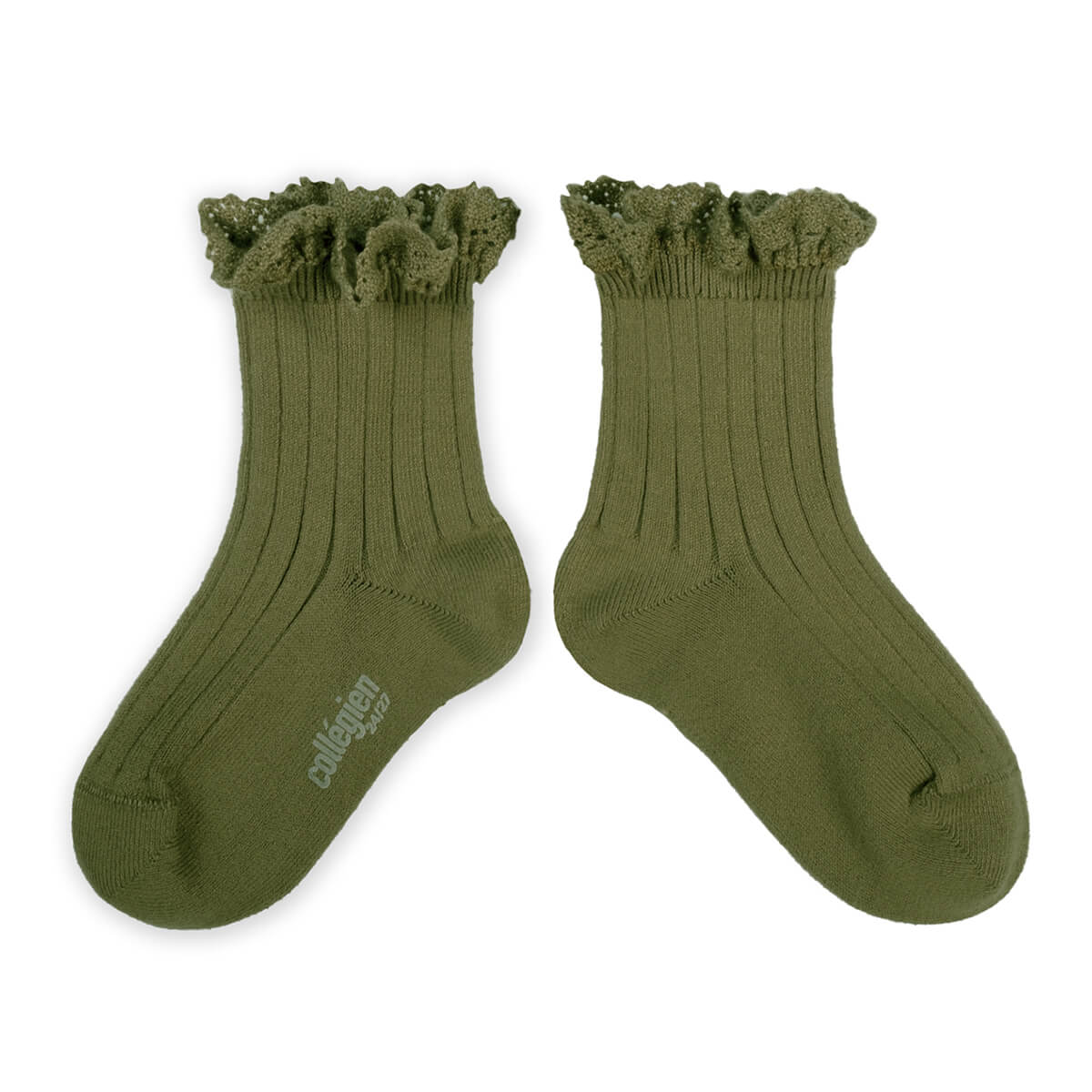 Load image into Gallery viewer, lace ankle socks, olive
