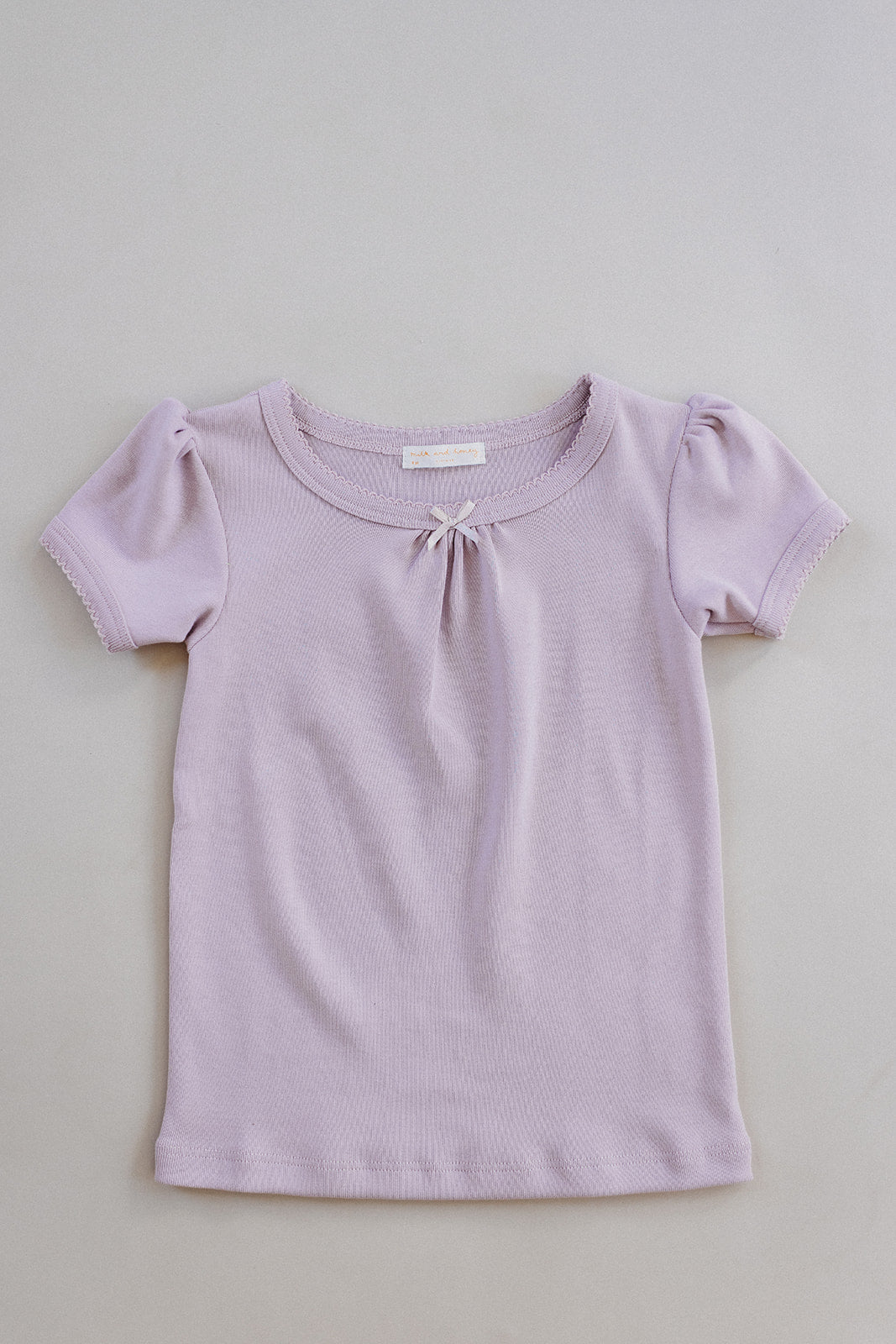 short sleeve pouf shirt, lilac