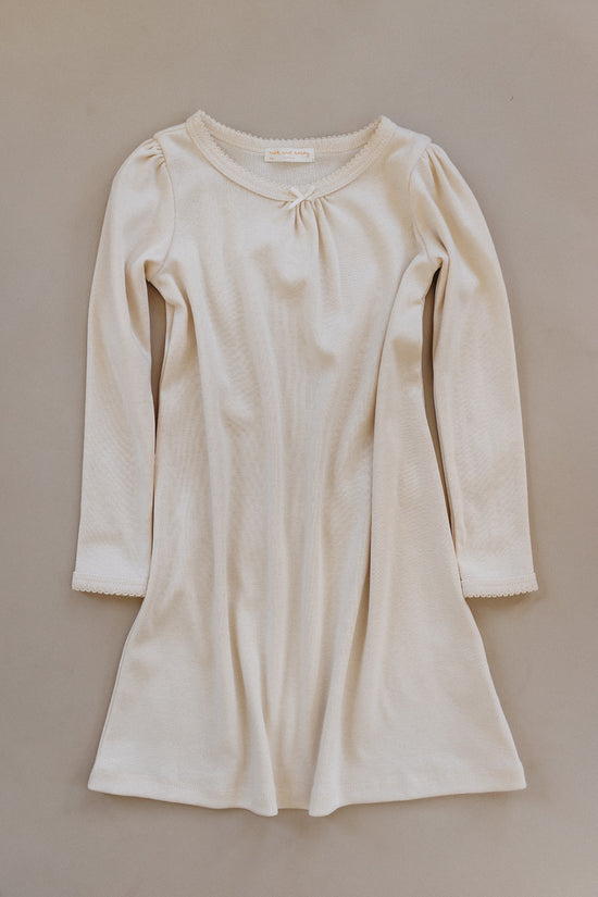 long sleeve pouf nightgown, milk
